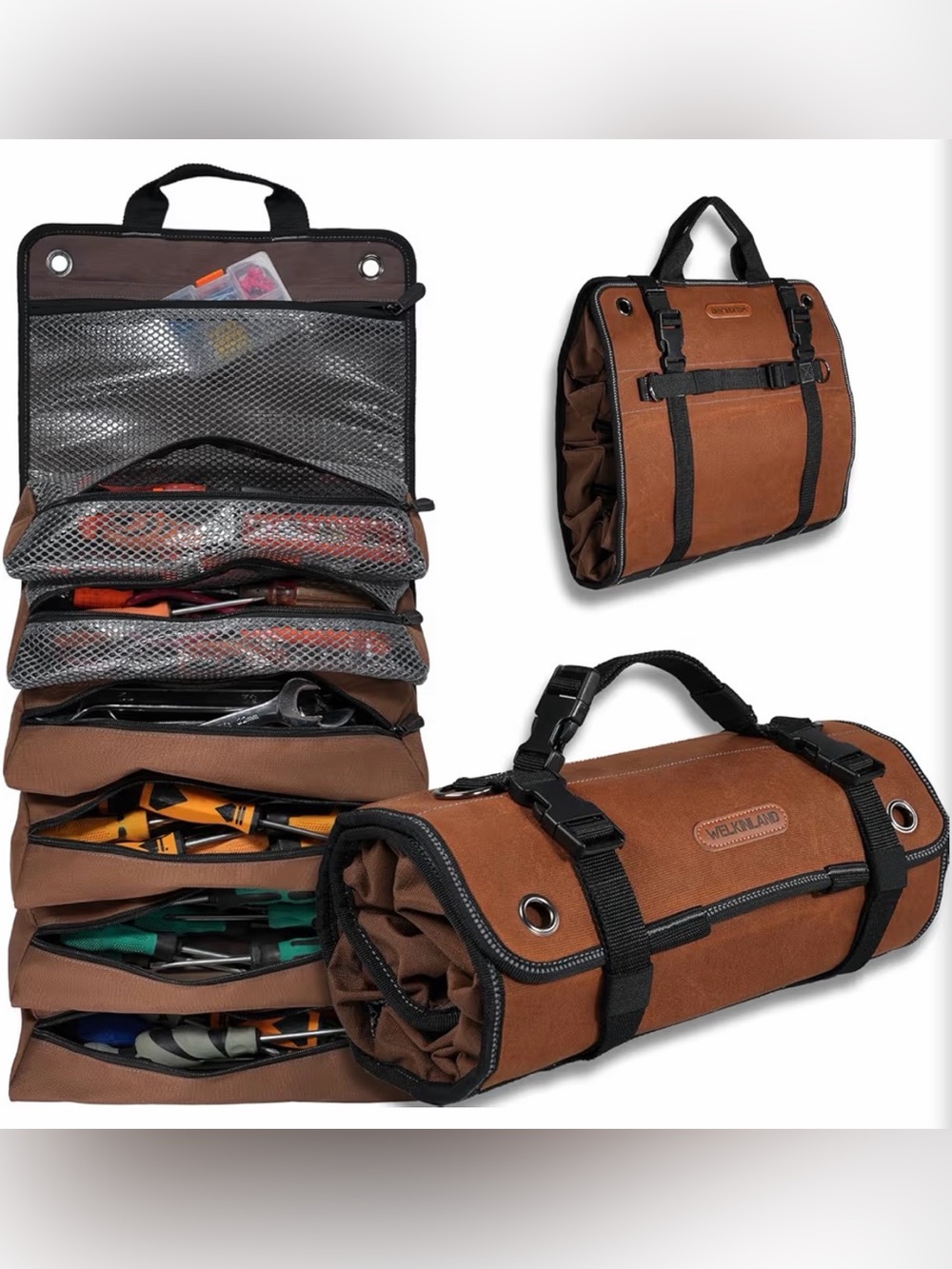 Welkinland Heavy Duty Waxed Canvas Tool Roll